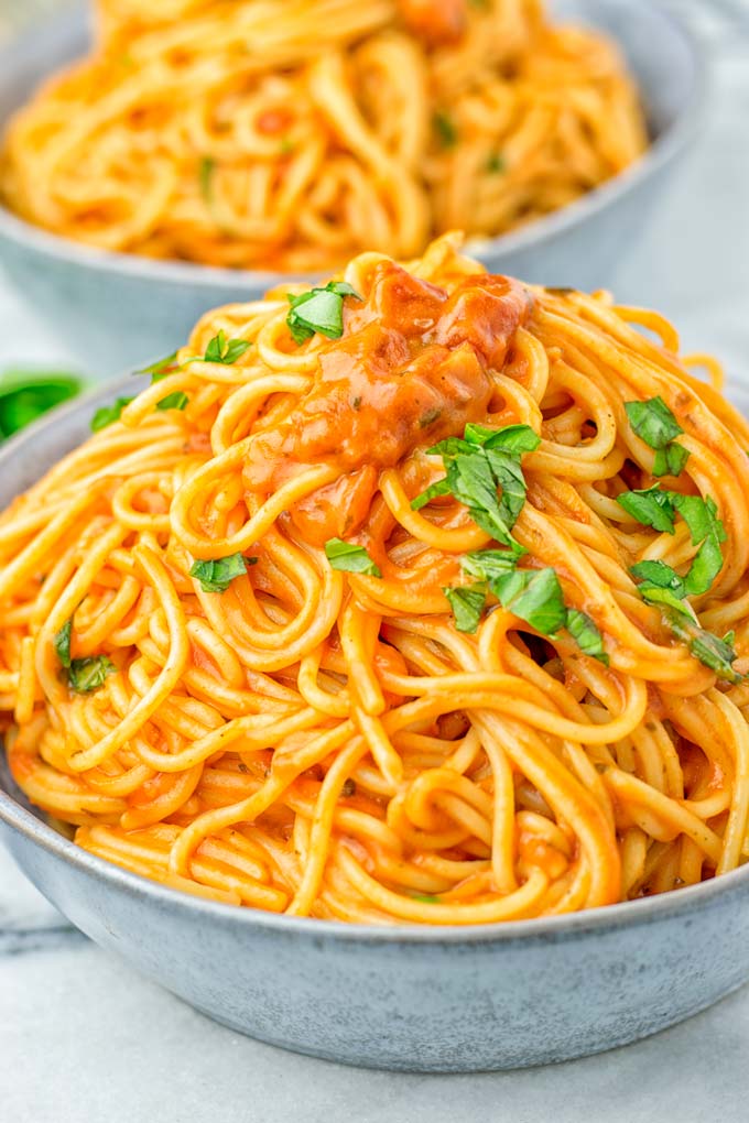 Closeup with a lot of spaghetti sauce from the instant pot