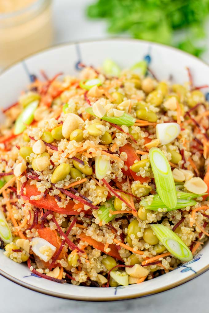 Closeup of the fresh salad ingredients.