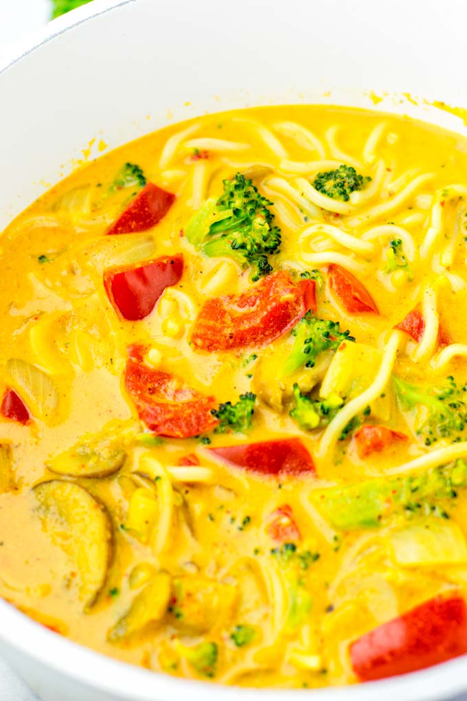 Enjoy a spoonful of this curry soup.