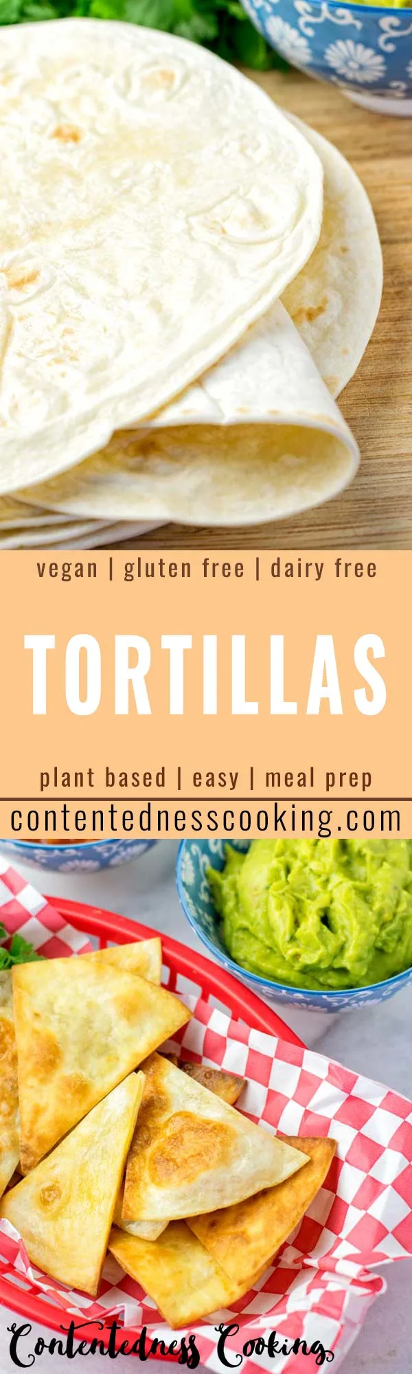 These Gluten Free Tortillas are made with only 2 ingredients and are vegan, too. Once you’ve tried these you expereince the easiest way to make homemade tortillas. A keeper that the whole family will love. Perfect for burritos, warps, any fillings, lunch, dinner, meal prep. #vegan #dairyfree #glutenfree #vegetarian #tortillas #homemade #dinner #lunch #budgetmeals #mealprep #worklunchideas #contentednesscooking #tacofilling