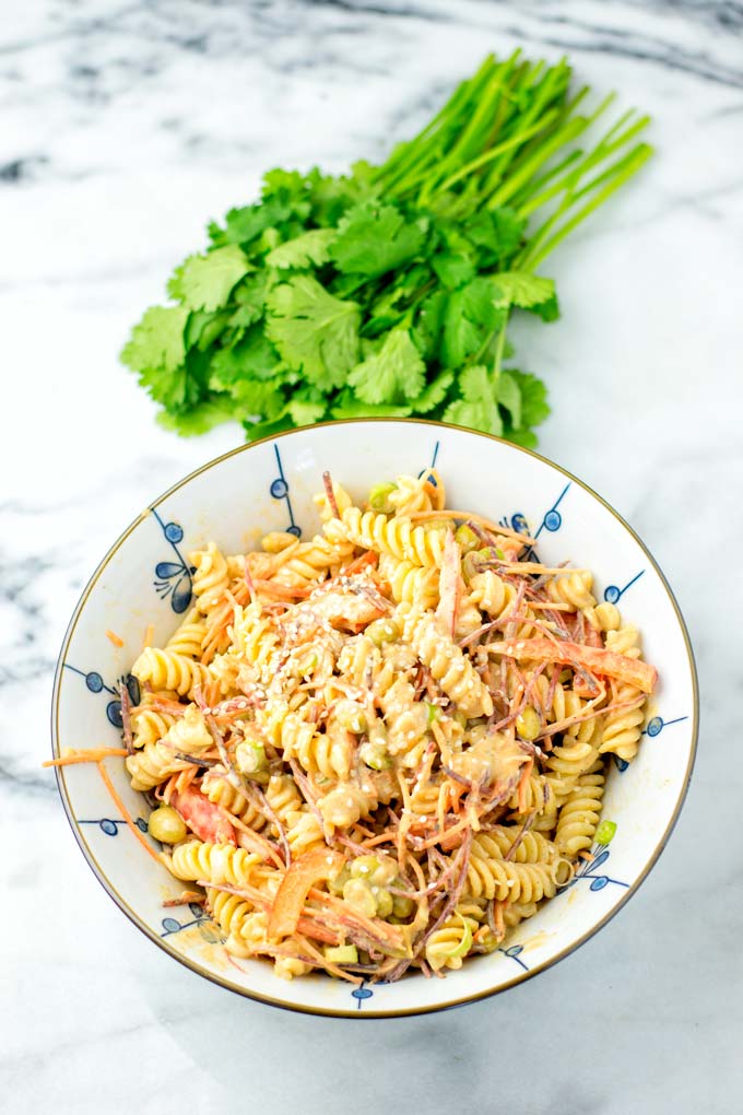 Spiral noodles and fresh vegetables make this Thai Noodle Salad.