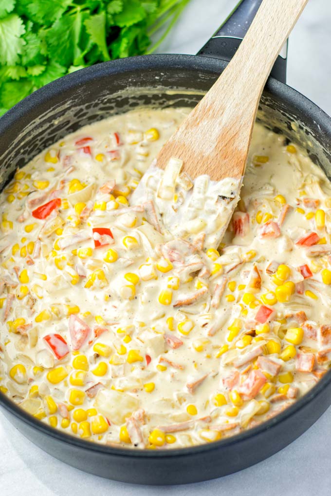 Corn Casserole is made in a single pot.