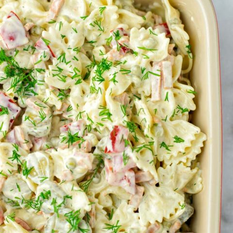 Family approved, this Bow Tie Pasta Salad is an easy win for all.