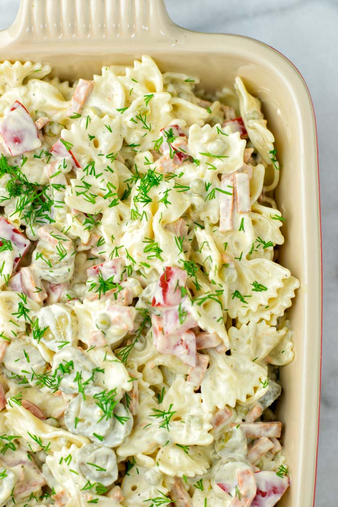 Bow Tie Pasta Salad Mayo Free Contentedness Cooking