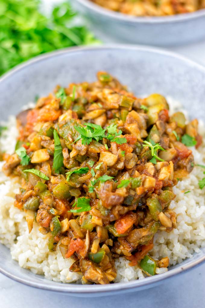 Finely chopped mushrooms make a great substitute for meat.