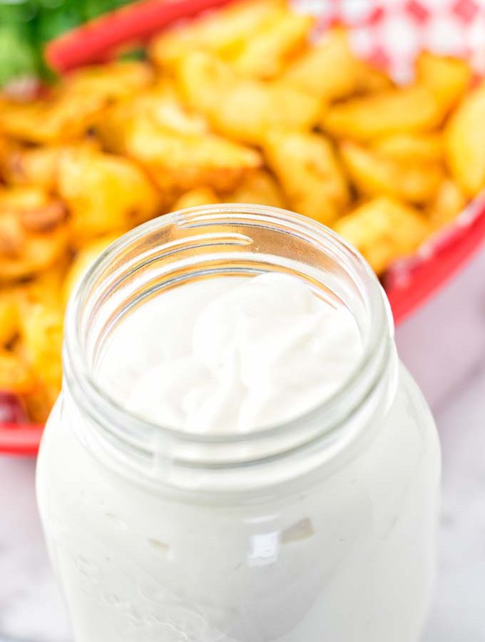 When done, this BBQ sauce can be stored in a jar.
