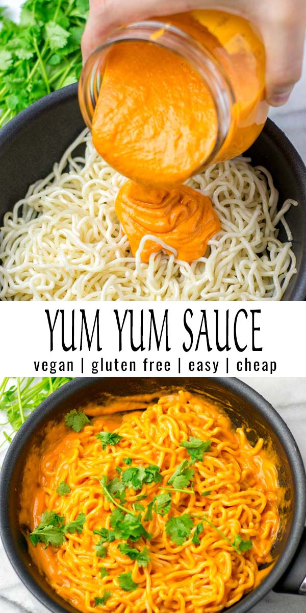 This Yum Yum sauce is super easy to make with fresh ingredients: theymade such a difference - no need for powders, do it easily at home. Try this and you know what I'm talking about. Blender or food processor recommended. And it is vegan too. #vegan #dairyfree #glutenfree #vegetarian #budgetmeals #comfortfood #yumyumsauce #homemade #dinner #lunch #contentednesscooking