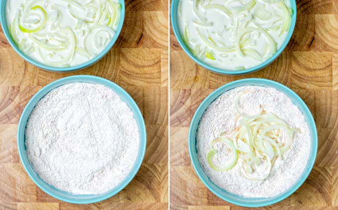 How to prep the French Fried Onion before frying.