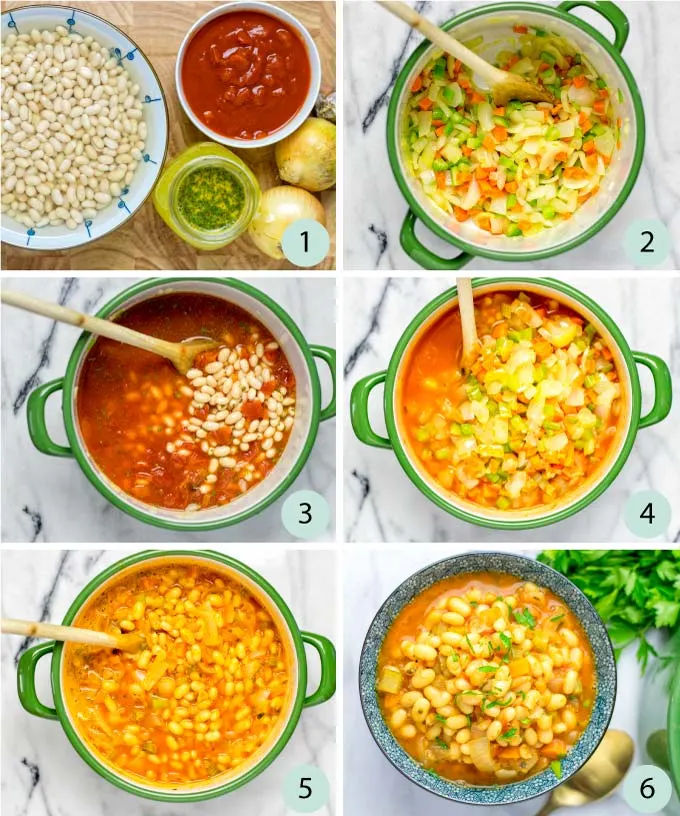 Step by step instructions how to make a Navy Bean Soup.