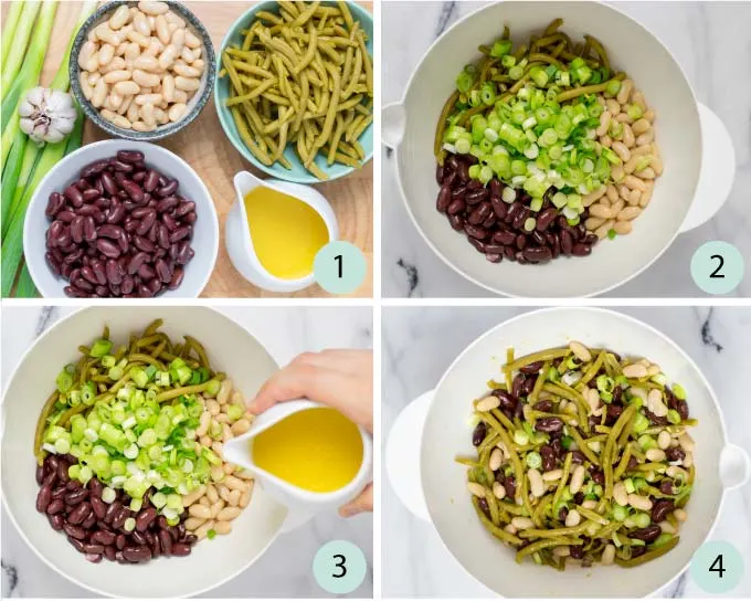 Step by step guide how to make the Three Bean Salad.