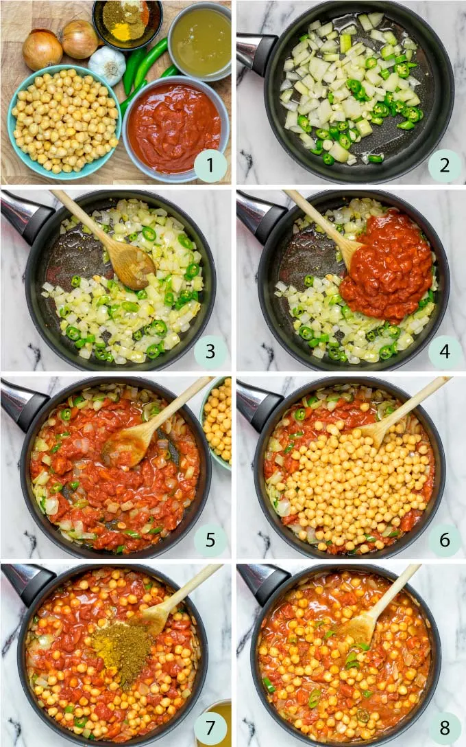 Step by step instructions how to make Chana Masala.