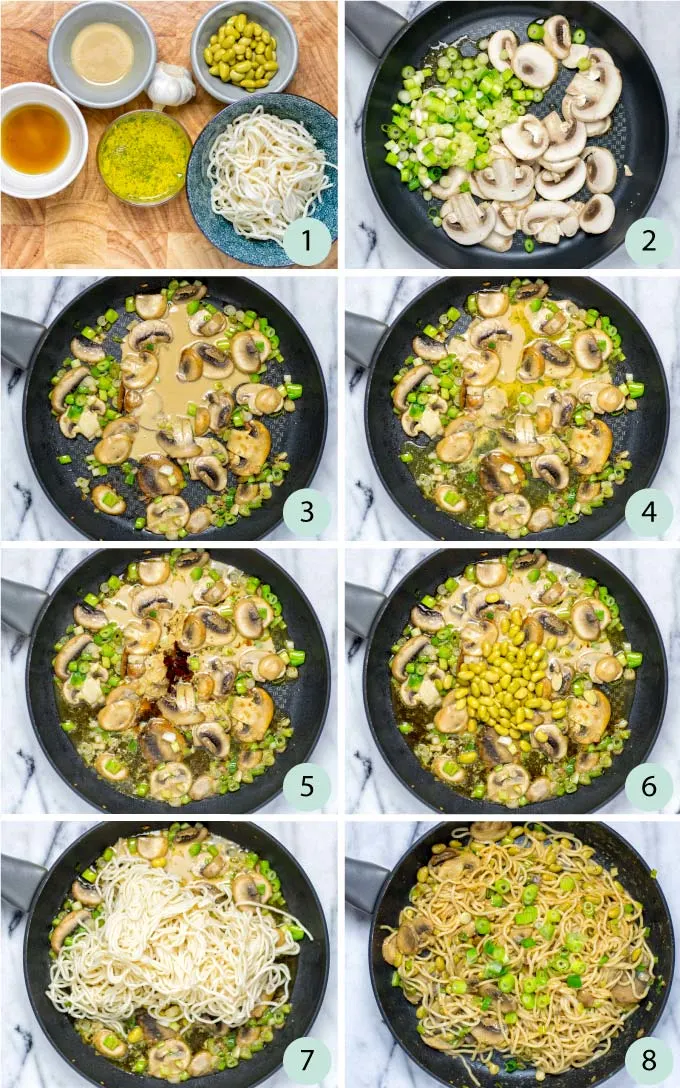 Step by step instructions how to make Dan Dan Noodles.