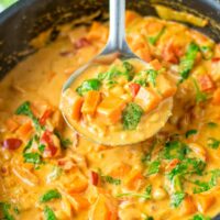 A big spoon of the Sweet Potato Curry.