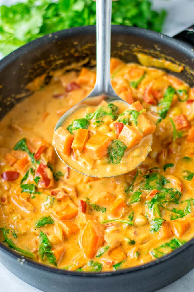 A big spoon of the Sweet Potato Curry.