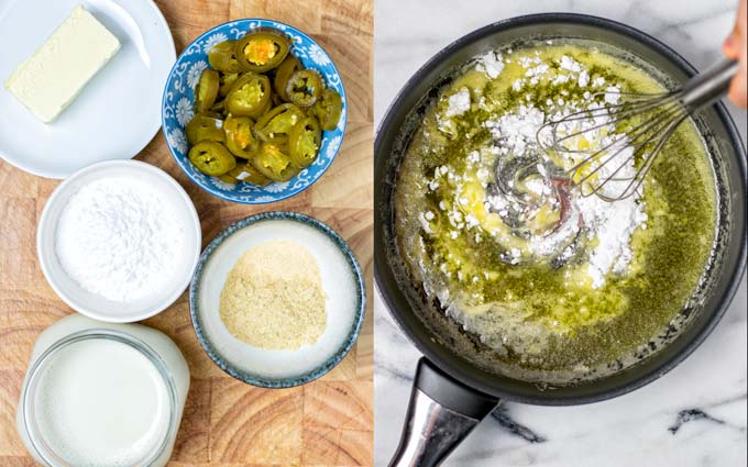Ingredients for this White Enchilada Sauce.
