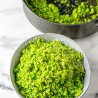 Serve the Broccoli Rice in a bowl.