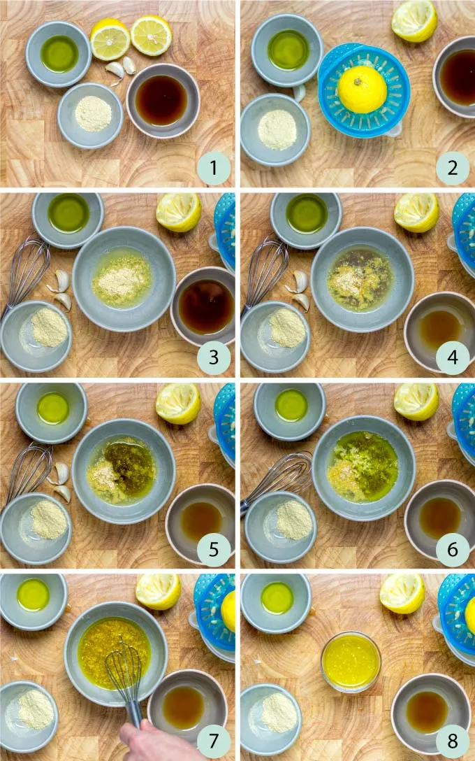 Step by step instructions how to make an easy Lemon Vinaigrette.