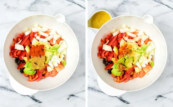 The Black Bean and Corn Salad is perfect for lunch, dinner,Black beans, onion, avocado, bell pepper, tomatoes, and corn are all one needs.Black beans, onion, avocado, bell pepper, tomatoes, and corn are all one needs.Black beans, onion, avocado, bell pepper, tomatoes, and corn are all one needs. and meal prep. 