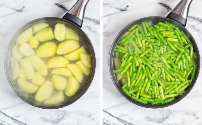 Final step is cooking green beans.