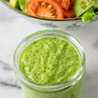 Closeup view of the Green Goddess Dressing.