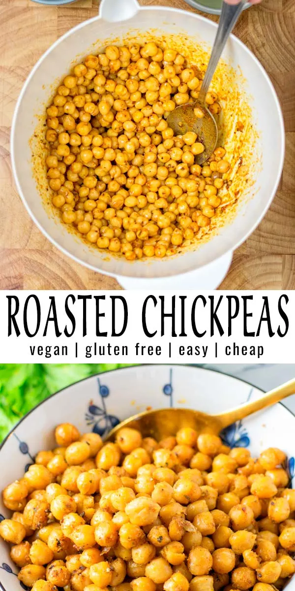 These Roasted Chickpeas are made with the right flavor in and out that the whole family will love. Naturally vegan, easy and versatile these are always a staple for dinner, lunch and meal prep that everyone can count on. #vegan #glutenfree #dairyfree #vegetarian #dinner #lunch #mealprep #contentednesscooking #budgetmeals #roastedchickpeas