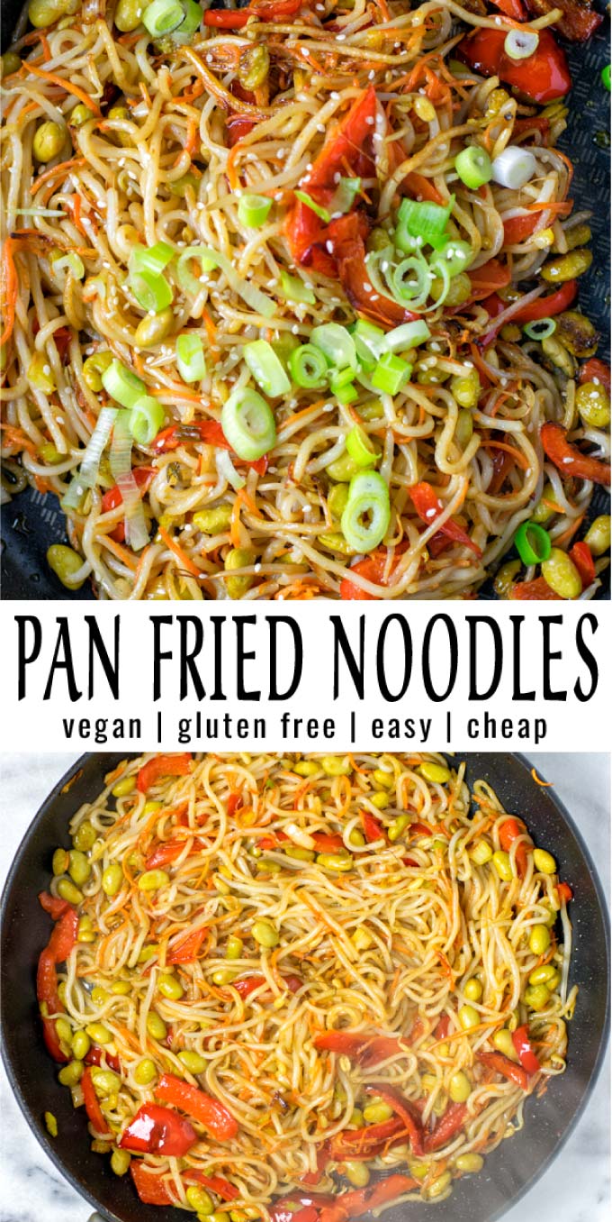 These Pan Fried Noodles are easy to make, delicious and ready in just 15 minutes. A keeper that the whole family will love. Made with colorful veggies and budget friendly. #vegan #dairyfree #vegetarian #glutenfree #contentednesscooking #dinner #lunch #mealprep #panfriednoodles #friednoodles