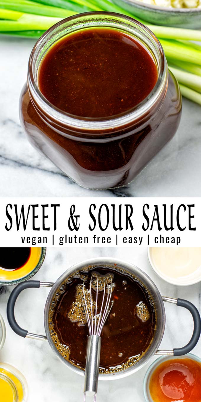 Versatile and so easy: this Sweet and Sour Sauce is a keeper that the whole family will use and love in no time. Ready in 5 minutes, versatile and budget friendly. #vegan #dairyfree #glutenfree #contentednesscooking #vegetarian #dinner #lunch #mealprep #condiments #sweetandsoursauce