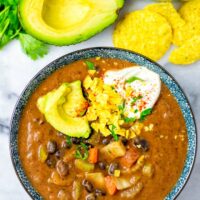 Top view on the Black Bean Soup.