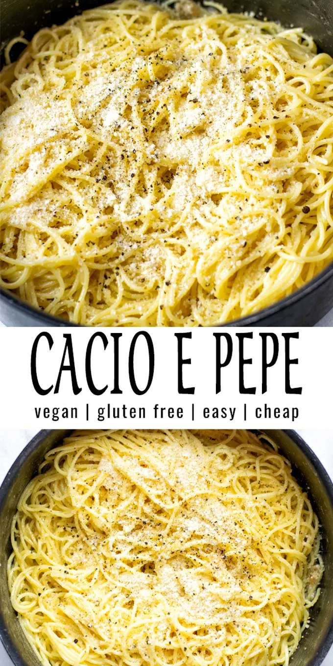 This Cacio e Pepe is made with simple ingredients that you might already have stored in your fridge. It is an easy 15 minute meal that the whole family will love. Even the pickiest kids want eat a second plate in no time. #pastarecipes #pasta #vegan #contentednesscooking #mealprep #familydinner #lunch #Italianfood 