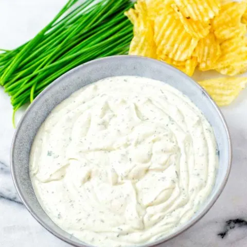 Ready Ranch Dip in a bowl.