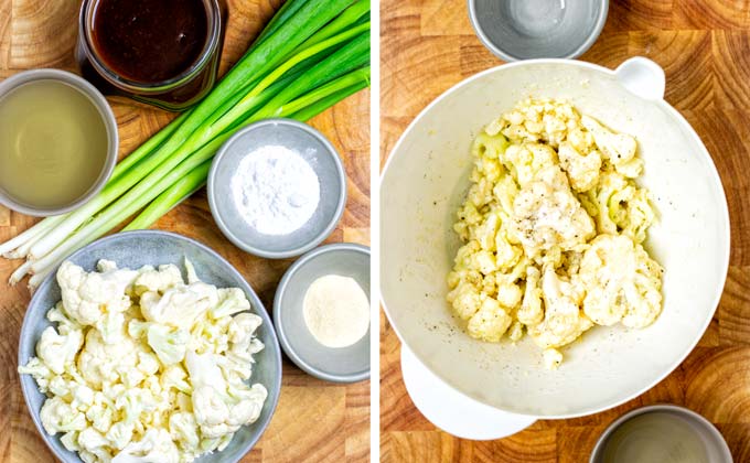 Ingredients needed for the Sweet and Sour Cauliflower