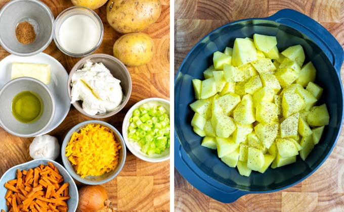 Ingredients for the Twice Baked Potato Casserole