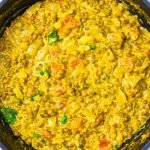 Top view on the creamy Lentil Curry.