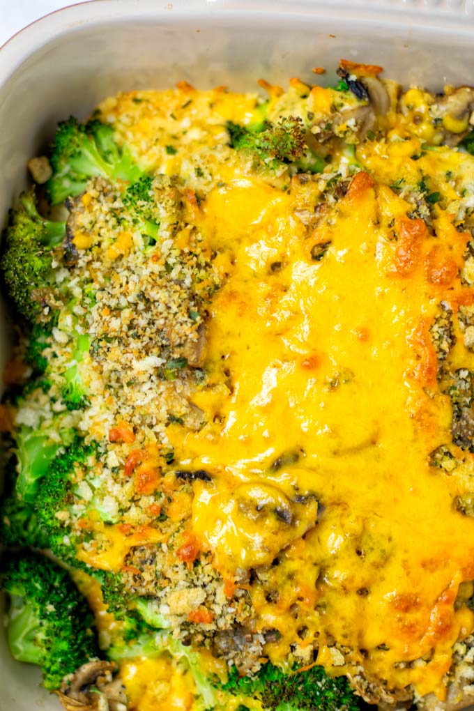 Closeup on the Broccoli Casserole.