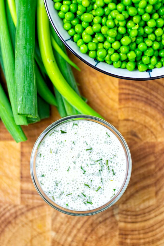 Top view of a jar with the Ranch Dressing.