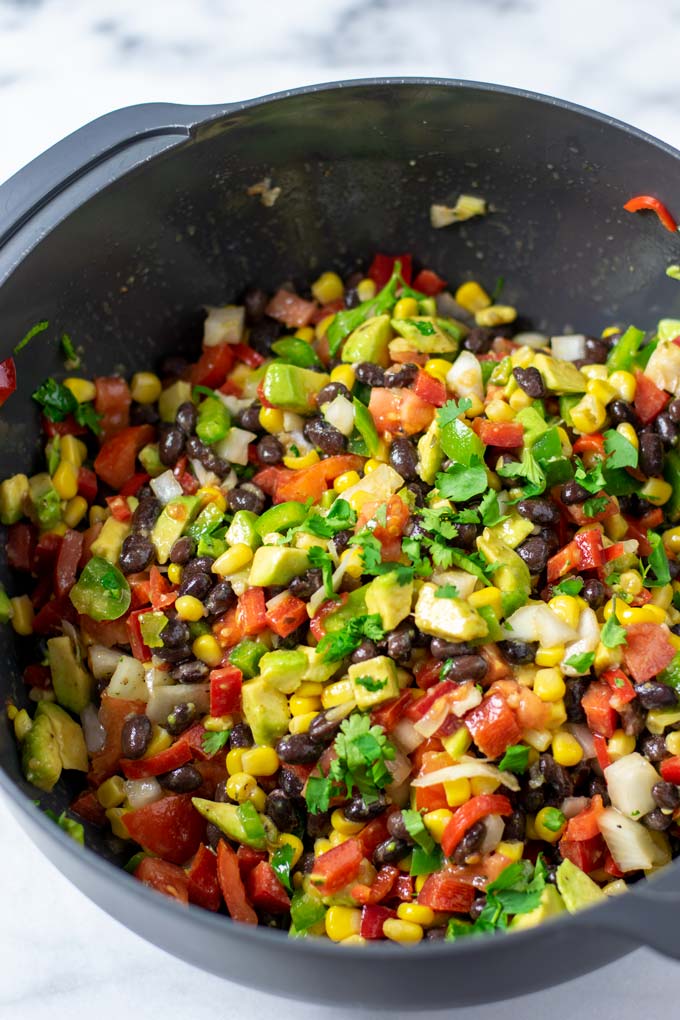 The ready Cowboy Caviar in a large bowl.