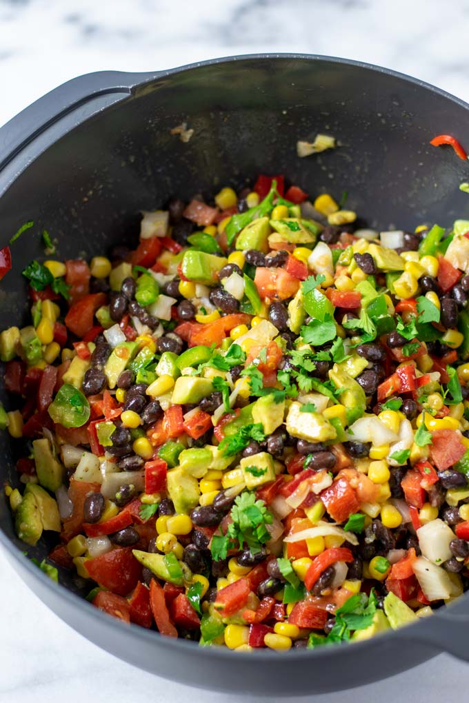 The ready Cowboy Caviar in a large bowl.