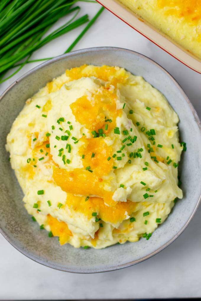 Top view of a large portion of the Creamy Potatoes.