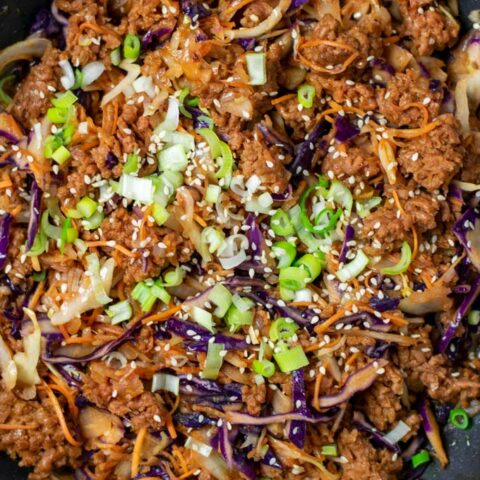 Top view of the Egg Roll in a Bowl.