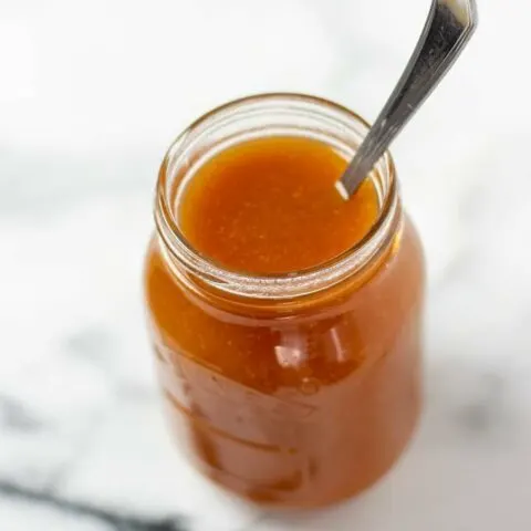 The Hawaiian Sauce in a glass jar.