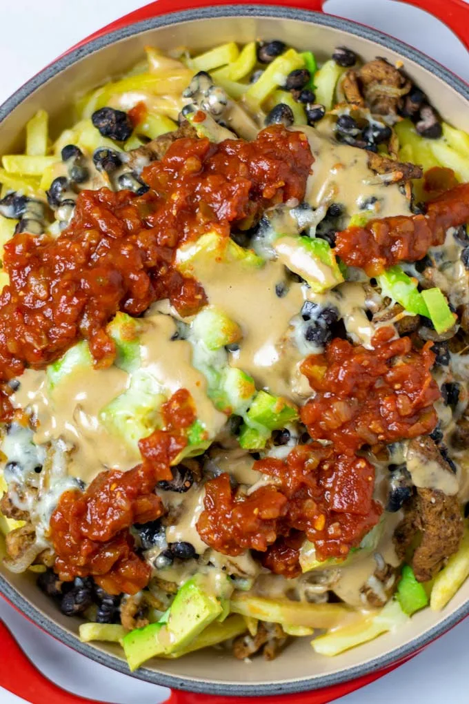 Top view of the Loaded Fries.