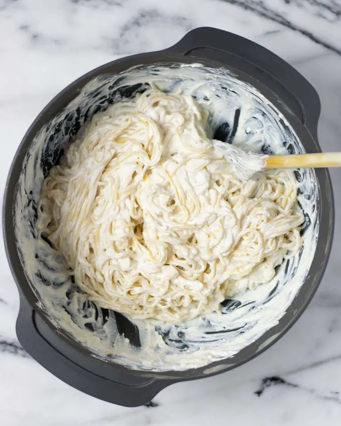 Mixed Ricotta Pasta in a large bowl.