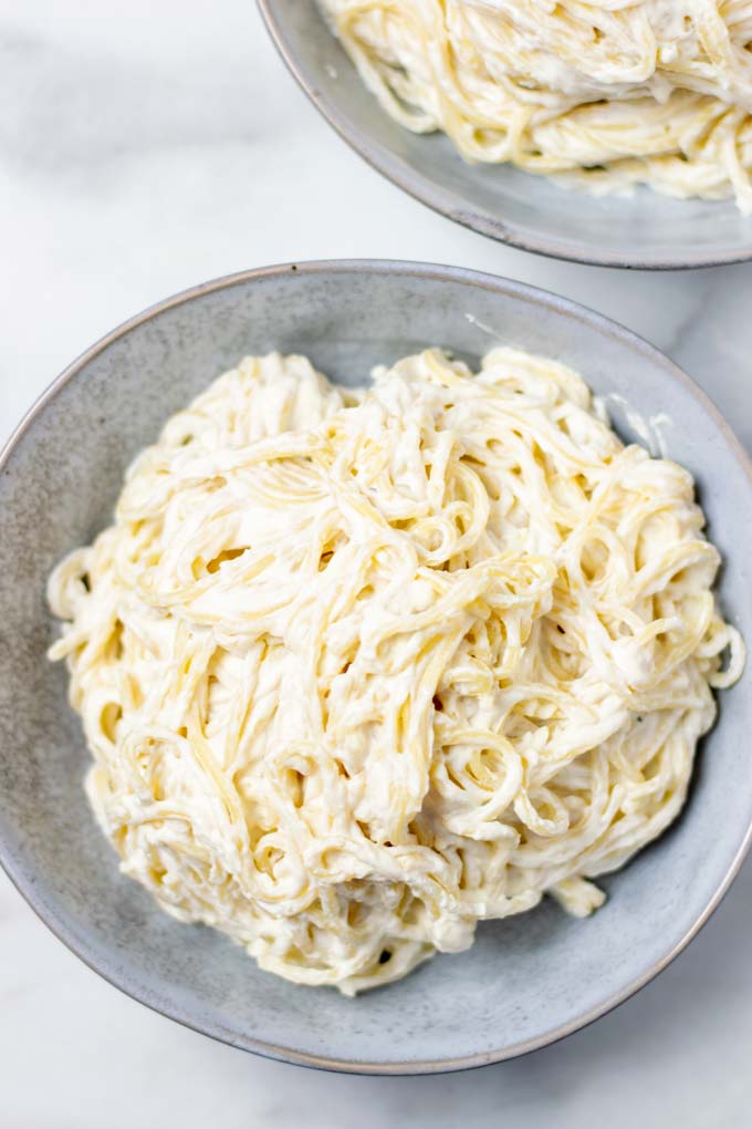 Top view of Ricotta Pasta portion.