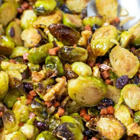 Closeup of the Brussels Sprouts.