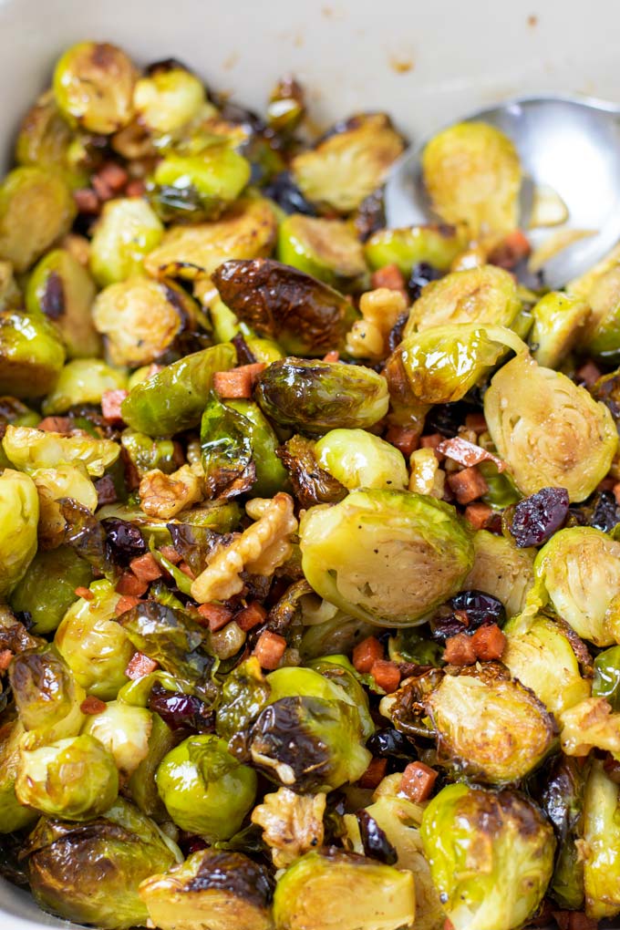 Closeup of the Brussels Sprouts.