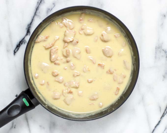 Top view of the Sausage Gravy in a pan.