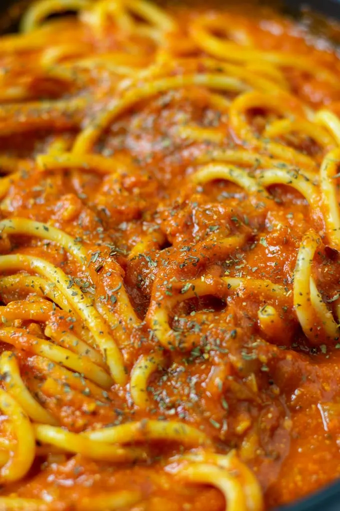 Closeup of the Pomodoro Sauce.