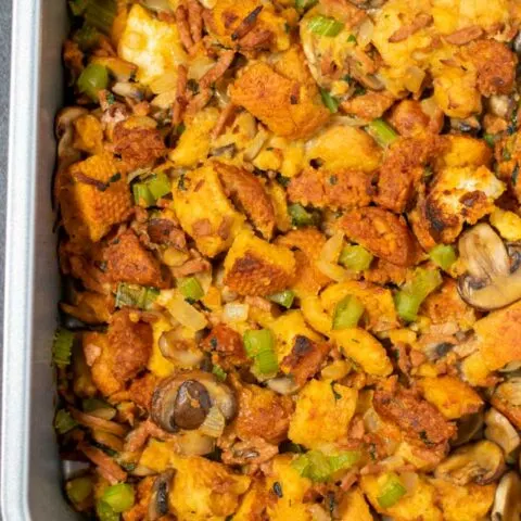 Closeup of the ready Mushroom Stuffing.