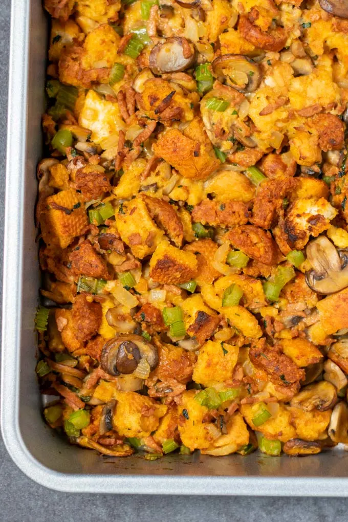 Closeup of the ready Mushroom Stuffing.