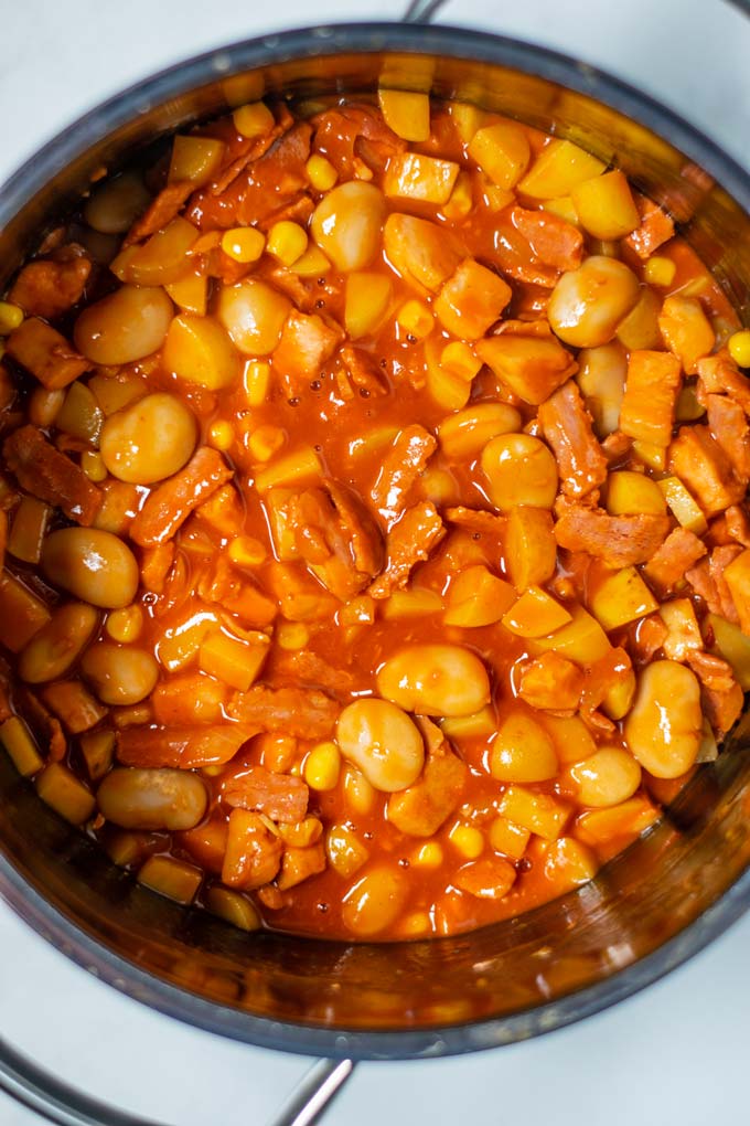 Closeup on the Brunswick Stew.